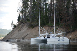 catamaran on Jackson Lake